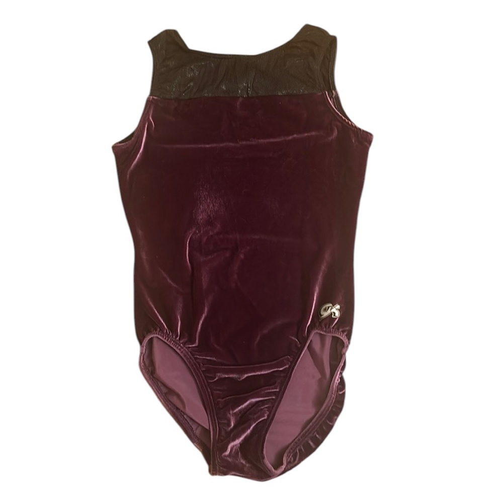 GK ELITE Velvet Purple and Black Leotard Size Adult Small